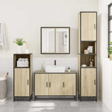 ZNTS 4 Piece Bathroom Furniture Set Sonoma Oak Engineered Wood 3301191