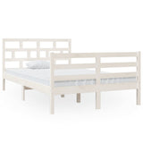 3101279 Bed Frame without Mattress White Solid Wood 120x200 cm