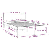 Bed Frame without Mattress 120x190cm Small Double 810465