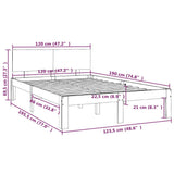 Bed Frame without Mattress 120x190cm Small Double 810465