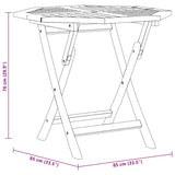 Folding Garden Table 85x85x76 cm Solid Teak Wood 47418