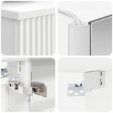 Bathroom Furniture Set 5 pcs White Engineered Wood and Glass 3407255