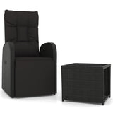 2 Piece Garden Lounge Set Black Poly Rattan&Steel 3157673