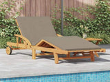 Sun Lounger Solid Acacia Wood Taupe 4105530