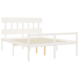 Senior Bed without Mattress White 160x200 cm Solid Wood 3195427