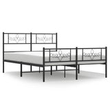 Metal Bed Frame without Mattress with Footboard Black 135x190cm 355284