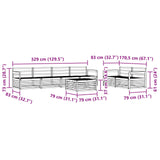 Outdoor Sofa Set 7 pcs Natural Solid Acacia Wood 3373044