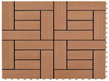 Decking Tile 22 pcs Brown 30 x 30 cm WPC 3444829