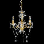 Chandelier with Beads Golden Round 3 x E14 281600