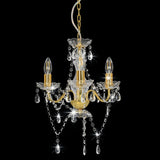 Chandelier with Beads Golden Round 3 x E14 281600