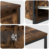 Bathroom Furniture Set with Drawer 2 pcs Smoked Oak and Black 3328376