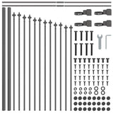 Garden Fence Grey 850 x 75 cm Powder-Coated Steel 3360112
