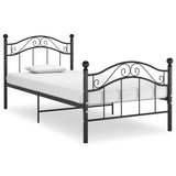 Bed Frame without Mattress Black Metal 100x200 cm 324991