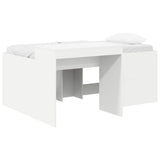 Kids'High Bed Frame with Desk White Engineered Wood 3422667