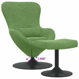 Egg Chair with Footstool Light Green 63 x 73 x 90 cm Velvet 42002747