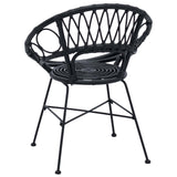 Dining Chair 2 pcs Rattan and Iron Black 54 x 65 x 82 cm 42011561