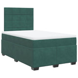 Box Spring Bed with Mattress Dark Green 120x190 cm Small Double Velvet 3290861