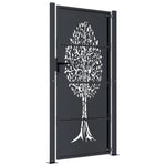 Garden Gate Anthracite 105x180 cm Steel Tree Design 153158