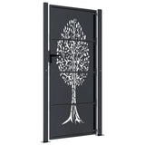 Garden Gate Anthracite 105x180 cm Steel Tree Design 153158
