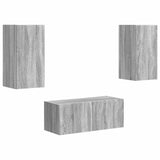 TV Cabinet Set Wall-mounted 2 pcs Grey Sonoma Engineered Wood 3408967