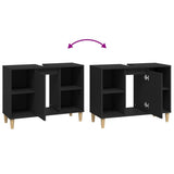 Sink Cabinet Black 80x33x60 cm Engineered Wood 821285