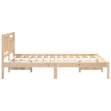 Bed Frame with Headboard Brown 120 x 200 cm Solid Pine Wood 872233