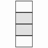 Sliding Door Black 76x205 cm Tempered Glass and Aluminium 155219
