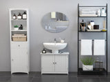 Under Sink Bathroom Storage Cabinet 2 Layers Vanity Unit Wooden - White T3398P344393