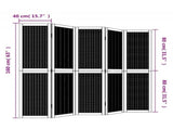 Room Divider 5 Panels Brown Solid Wood Paulownia 358821