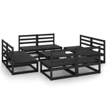9 Piece Garden Lounge Set Black Solid Pinewood 3075278