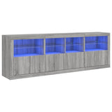 Sideboard with LED Lights Grey Sonoma 202x37x67 cm 3209014
