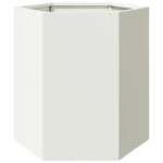 ZNTS Garden Planter White Hexagon 46x40x45 cm Steel 851110