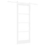 Sliding Door ORKDAL White 83 x 211 cm Solid Pine Wood and Glass 3331888