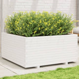 Garden Planter White 100x100x49.5 cm Solid Wood Pine 3282540