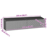 Garden Storage Box Grey 220x50x58 cm Poly Rattan 4104076
