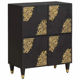 Sideboard with Shelf Black 60 x 33 x 75 cm Solid Mango Wood 4018834