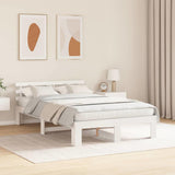 Bed Frame with Headboard White 140 x 190 cm Solid Pine Wood 872615