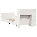 ZNTS Bed Frame without Mattress White 90x200 cm Solid Wood Pine 3323786