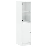Highboard with Glass Door White 35x37x142 cm 836441