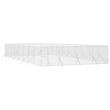 Outdoor Dog Kennel Silver 8x16x2 m Galvanised Steel 3190466