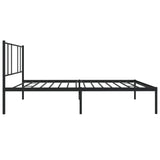Metal Bed Frame without Mattress with Headboard Black 100x200cm 352475