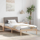 Bed frame Brown and taupe 90 x 190 cm Solid pine wood 878717