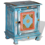 ZNTS Nightstand Solid Mango Wood Blue 243970