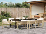 Garden Dining Set 9 pcs Beige Poly Rattan 3380760