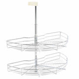 50972 2-Tier Kitchen Wire Basket Silver 180 Degree 75x38x80 cm
