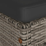 Garden Bar Stools with Cushions 2 pcs Grey Poly Rattan 368687