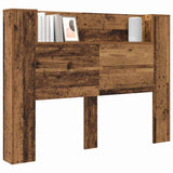 Storage Headboard with LED Old Wood Engineered Wood 3418669
