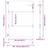 Garden Gate with Lock Black 85 x 150 cm Powder-coated steel 42015881