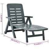 48755 Folding Sun Lounger Plastic Green