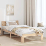 Bed Frame with Headboard Natural 100 x 200 cm Solid Pine Wood 872665